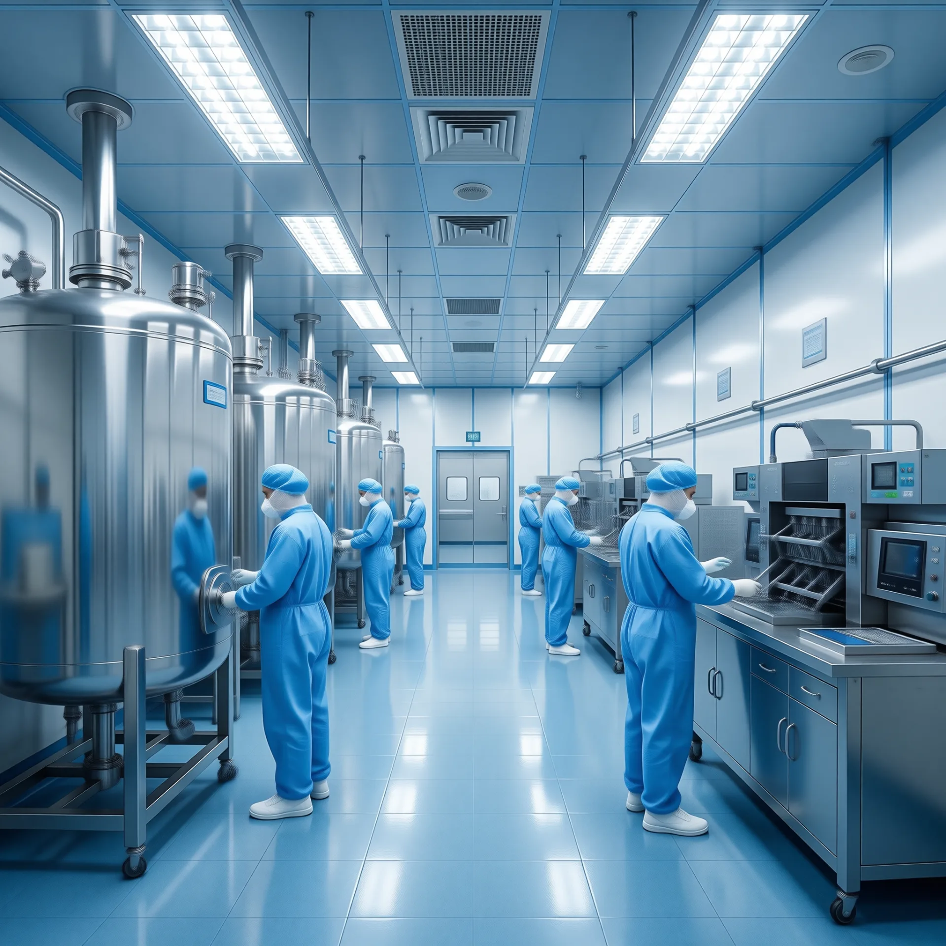 ISO Class 7 pharmaceutical cleanroom interior