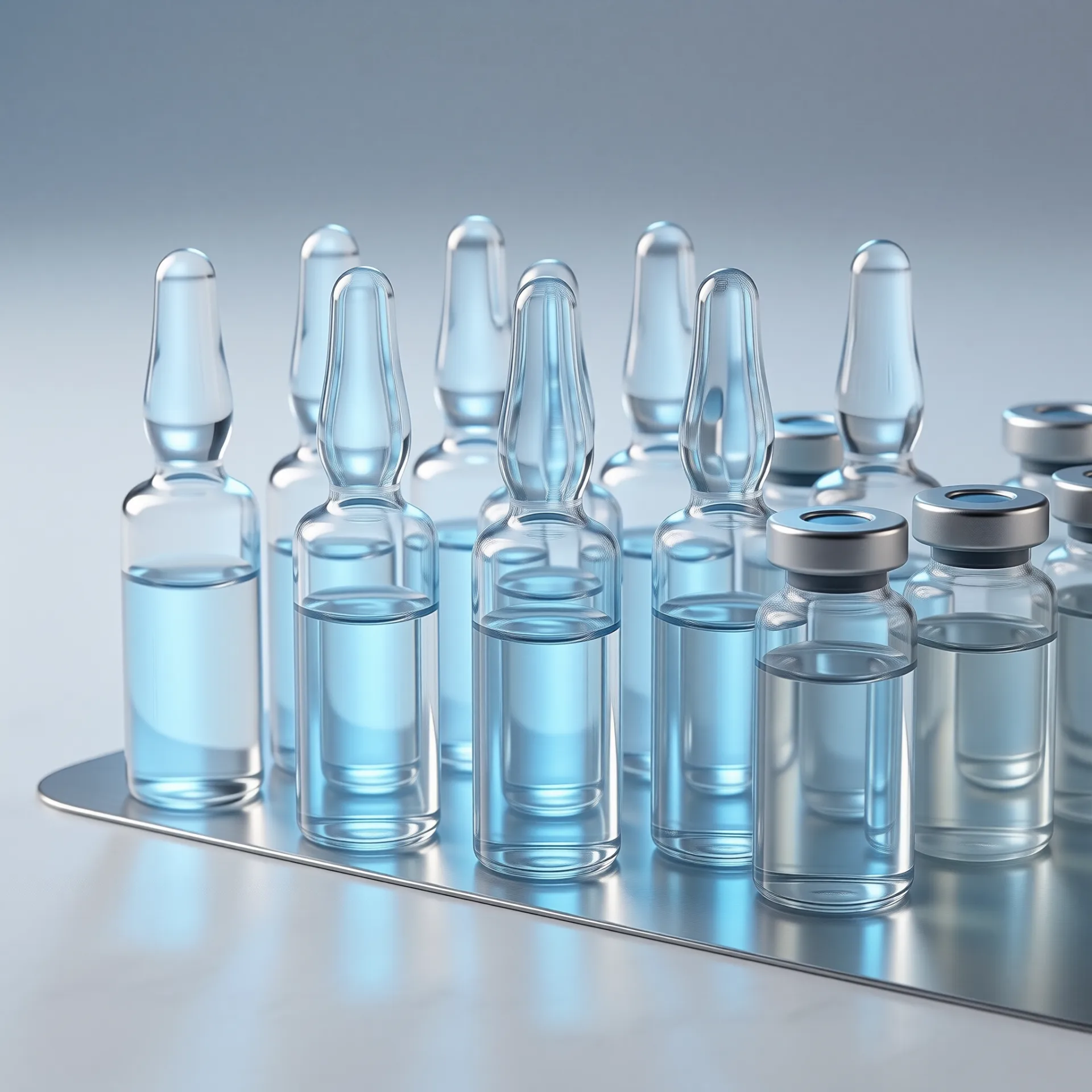 Sterile injectable vials in pharmaceutical packaging